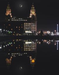 Illuminated city at night