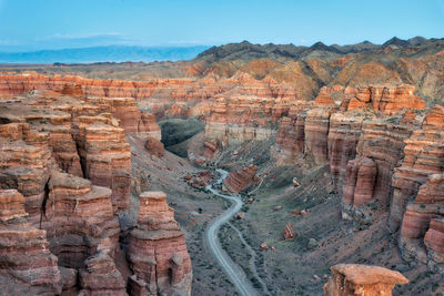 Aerial view of rock formations