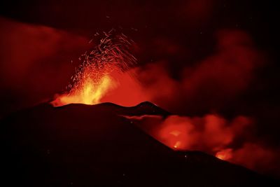 Close-up of bonfire at night