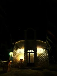 Illuminated building at night