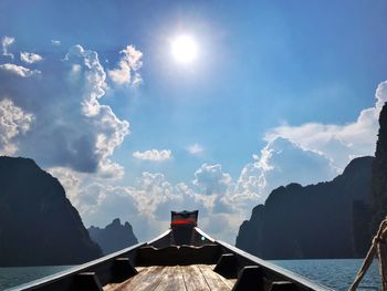 Scenic view of sea against sky on sunny day