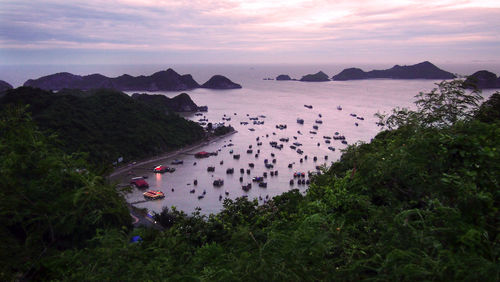 High angle view of sea against sky