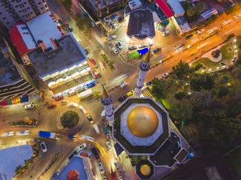 High angle view of traffic on city street