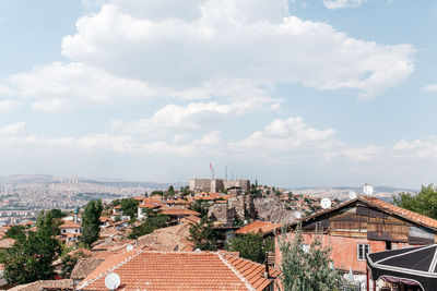 High angle view of cityscape