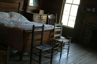 Interior of bedroom in old house