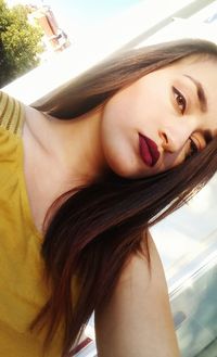 Close-up of beautiful young woman