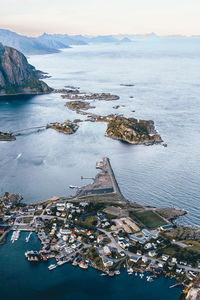 High angle view of sea against sky