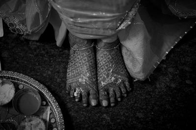 High angle view of woman