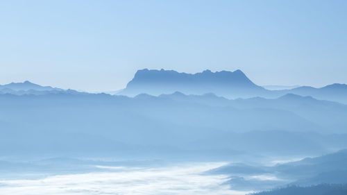 Scenic view of mountains against sky