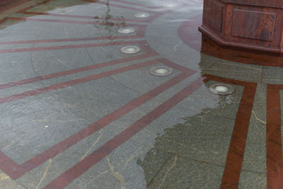 High angle view of paving stone