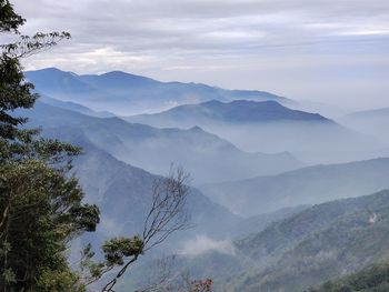 Scenic view of mountains against sky