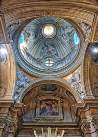 Low angle view of ornate ceiling