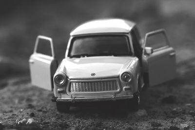 Close-up of toy car