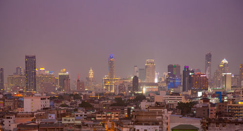 View of cityscape at night