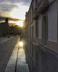 View of city at sunset