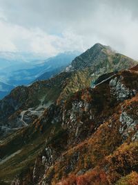 Scenic view of mountains against sky