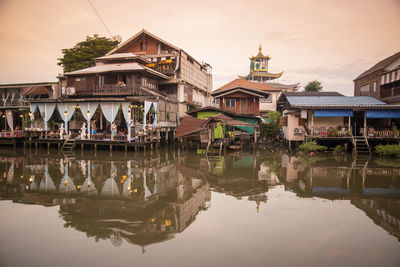 Reflection of building in water