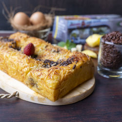 Close-up of food on table