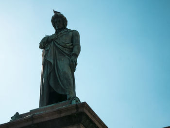 Low angle view of statue against the sky