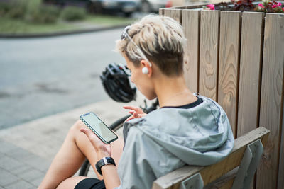 Teenage girl using mobile phone