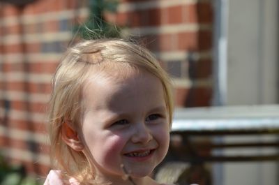 Close-up of smiling girl