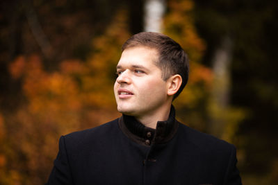 Young man looking away