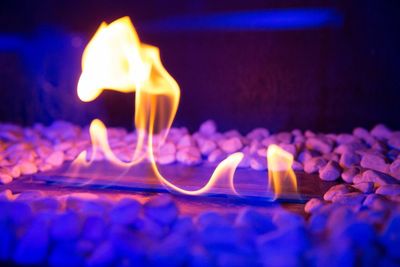 Close-up of illuminated light candles