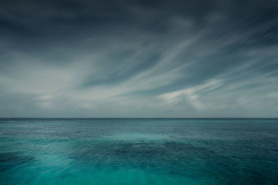 Scenic view of sea against sky. maldives 