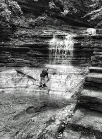 Woman standing in water