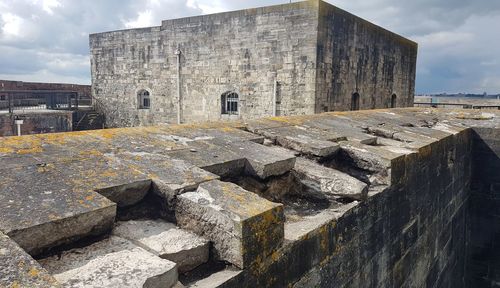 View of old building against cloudy sky