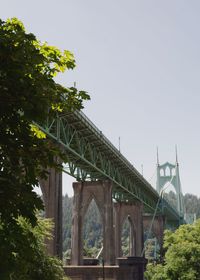 Low angle view of bridge against clear sky