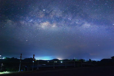 Scenic view of star field against sky at night