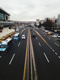 High angle view of traffic on road