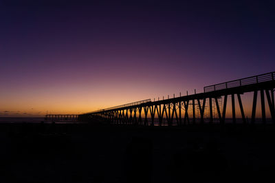 Silhouette of bridge at sunset