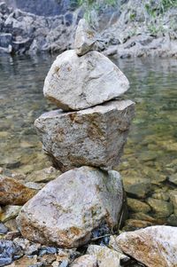 Stack of stones in river