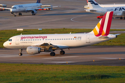 Airplane on airport runway