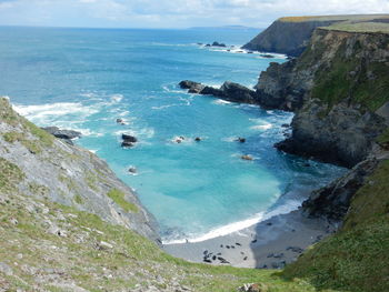 High angle view of beach against sky