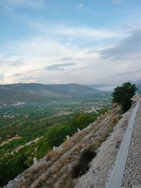 High angle view of landscape against sky