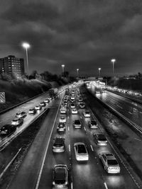 High angle view of traffic on highway