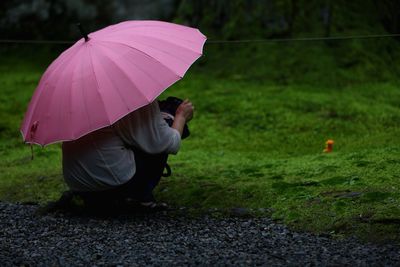 Man with umbrella