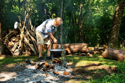 Man working at farm