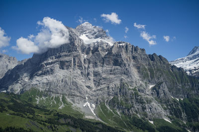 Low angle view of mountains against sky