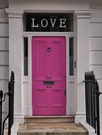 Closed door of church