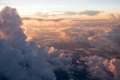 Aerial view of clouds during sunset