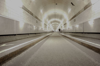 Empty road in tunnel