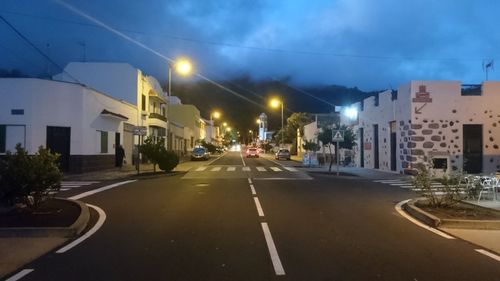 View of city at night