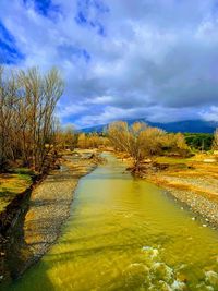 Scenic view of river against sky
