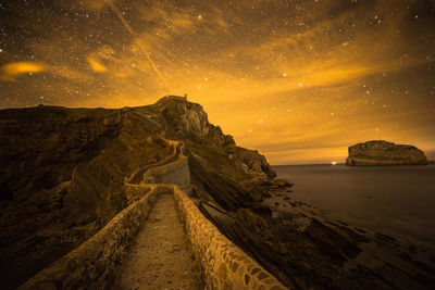 Scenic view of landscape at night