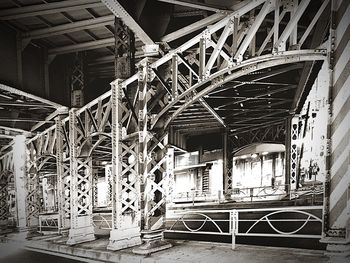 Low angle view of bridge in abandoned building