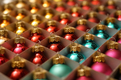 Close-up of christmas decorations